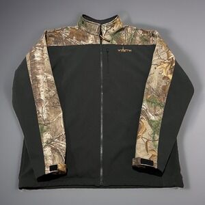 Habit Mens Black Realtree Camouflage Outdoor Full Zip Softshell Jacket Size L